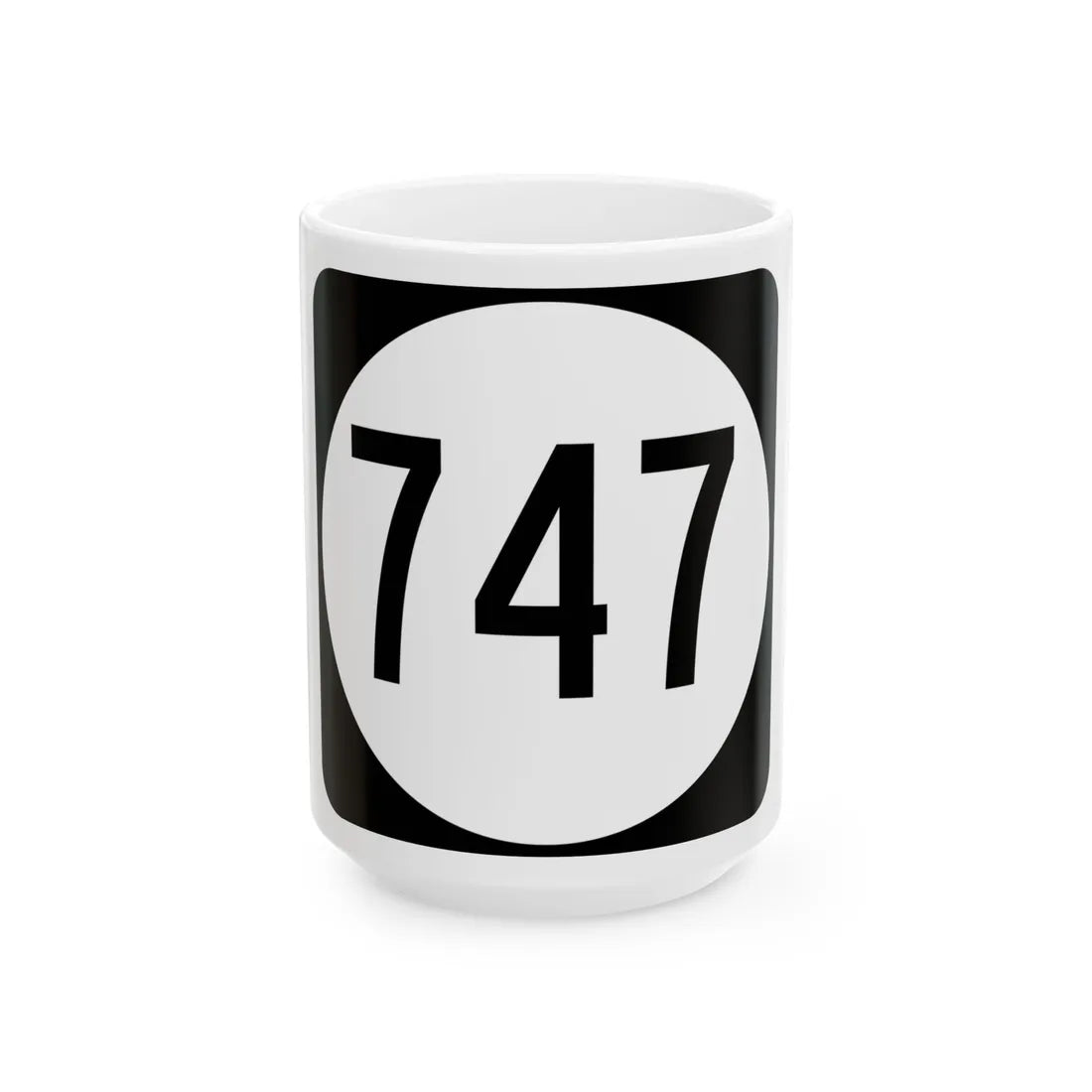 Circle sign 747 Virginia (Virginia) (Road Sign) White Coffee Mug - Go Mug Yourself
