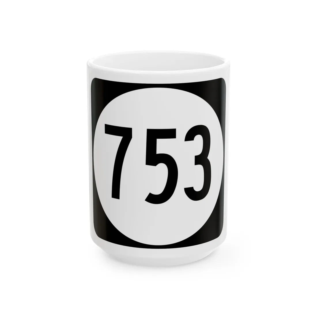Circle sign 753 Virginia (Virginia) (Road Sign) White Coffee Mug 15oz - Go Mug Yourself