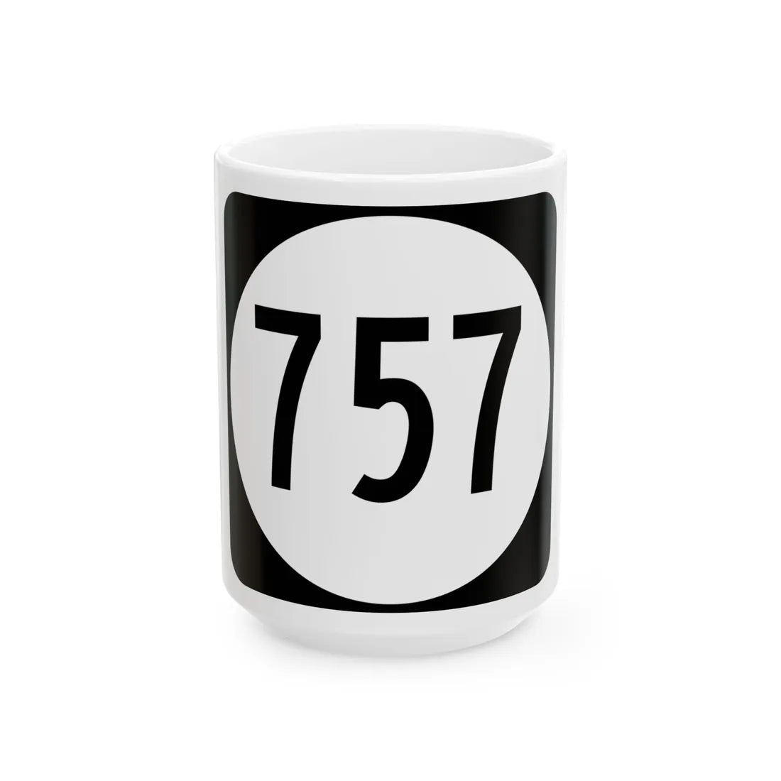 Circle sign 757 Virginia (Virginia) (Road Sign) White Coffee Mug 15oz - Go Mug Yourself