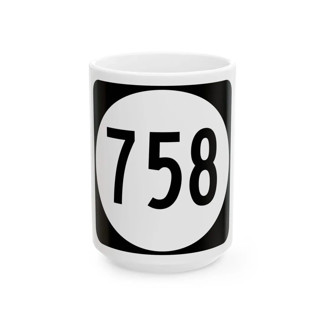 Circle sign 758 Virginia (Virginia) (Road Sign) White Coffee Mug 15oz - Go Mug Yourself