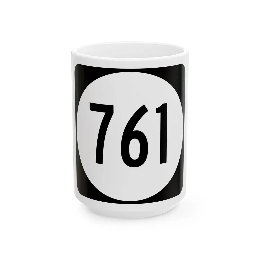 Circle sign 761 Virginia (Virginia) (Road Sign) White Coffee Mug 15oz - Go Mug Yourself