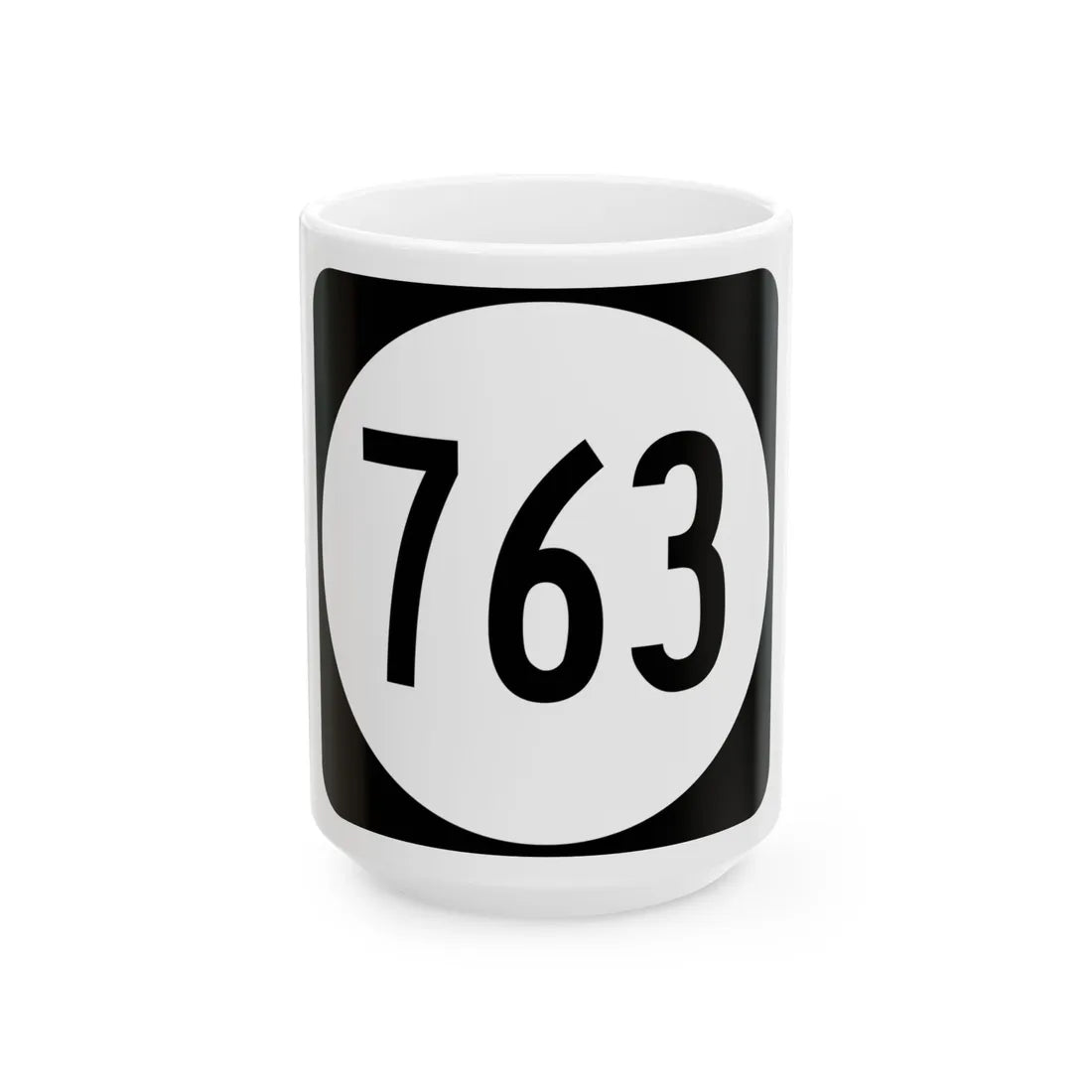 Circle sign 763 Virginia (Virginia) (Road Sign) White Coffee Mug 15oz - Go Mug Yourself