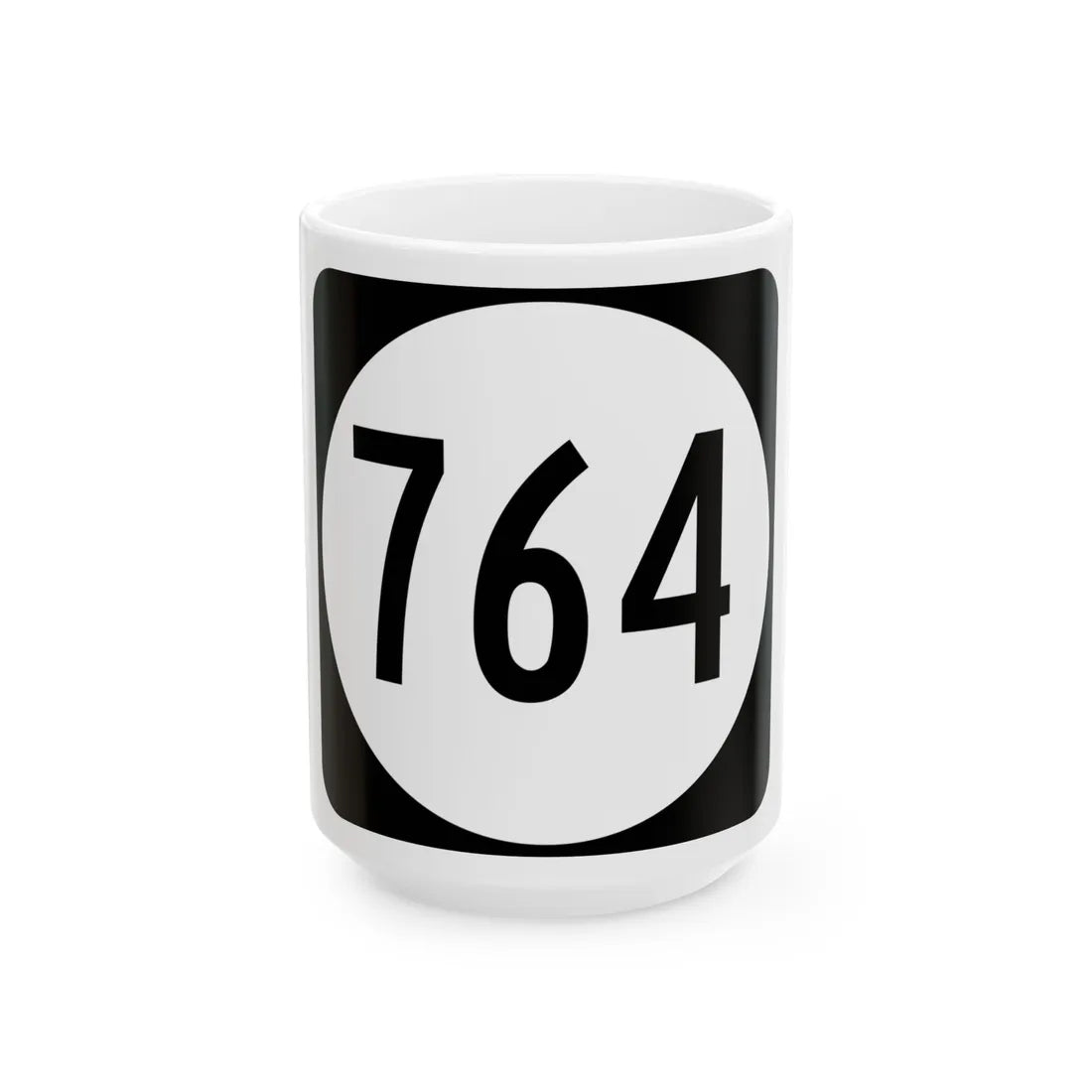 Circle sign 764 Virginia (Virginia) (Road Sign) White Coffee Mug 15oz - Go Mug Yourself