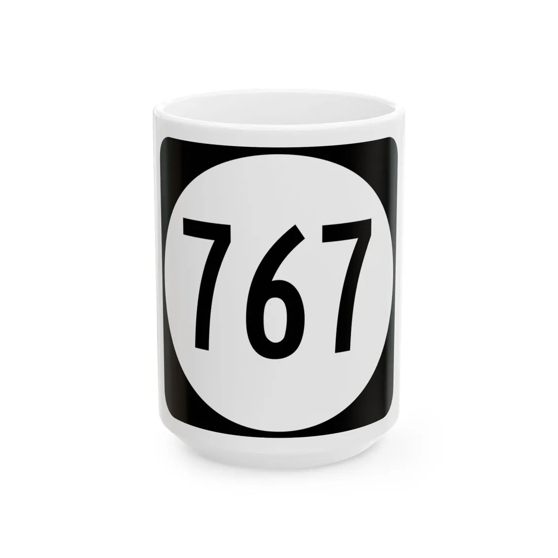 Circle sign 767 Virginia (Virginia) (Road Sign) White Coffee Mug 15oz - Go Mug Yourself