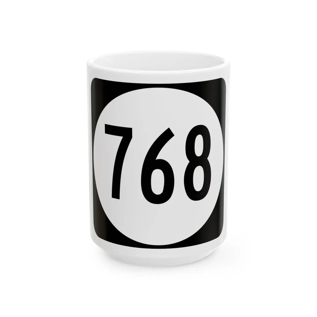 Circle sign 768 Virginia (Virginia) (Road Sign) White Coffee Mug 15oz - Go Mug Yourself