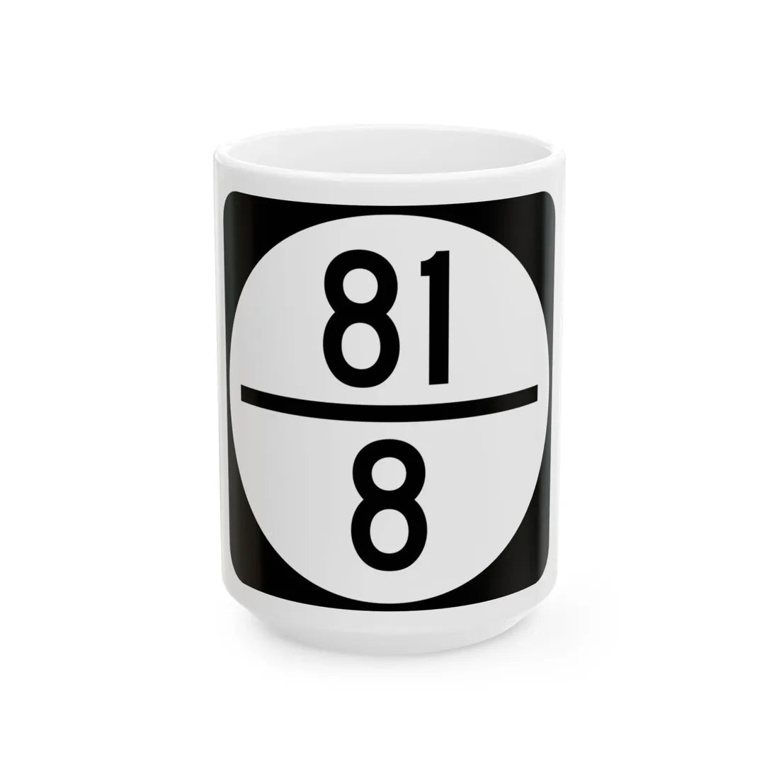 Circle sign 81-8 (Virginia) (Road Sign) White Coffee Mug 15oz - Go Mug Yourself