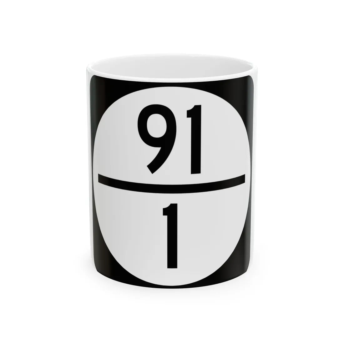Circle sign 91-1 (Virginia) (Road Sign) White Coffee Mug 11oz - Go Mug Yourself
