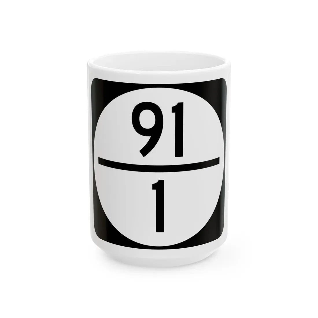 Circle sign 91-1 (Virginia) (Road Sign) White Coffee Mug 15oz - Go Mug Yourself
