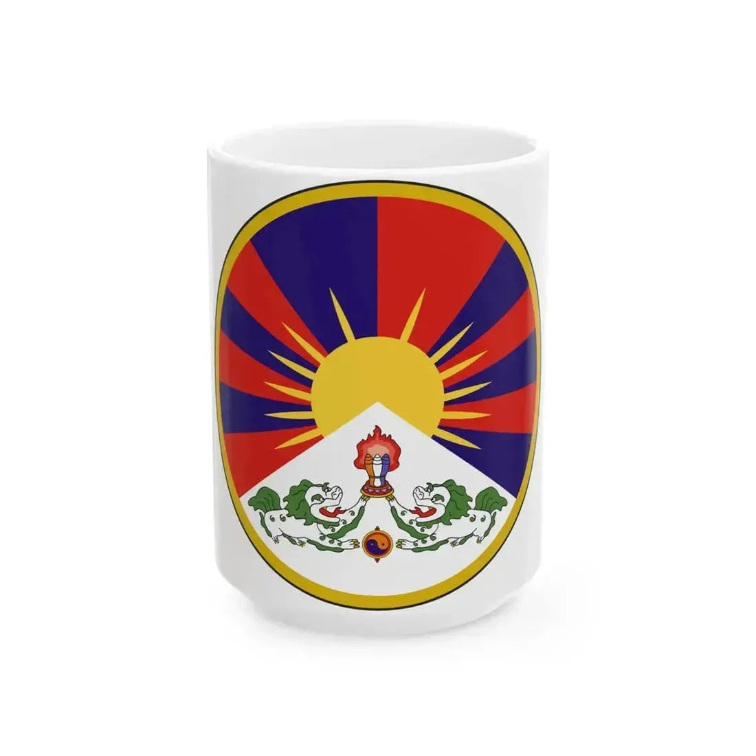 Circular emblem of the Kingdom of Tibet (China) White Coffee Mug 15oz - Go Mug Yourself
