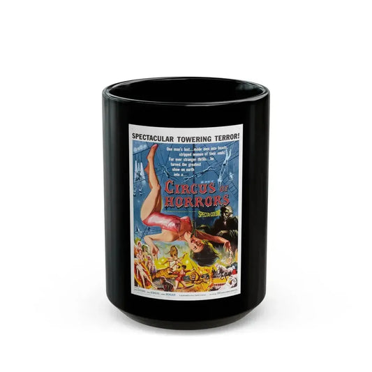 CIRCUS OF HORRORS 1960 Movie Poster - Black Coffee Mug 15oz - Go Mug Yourself