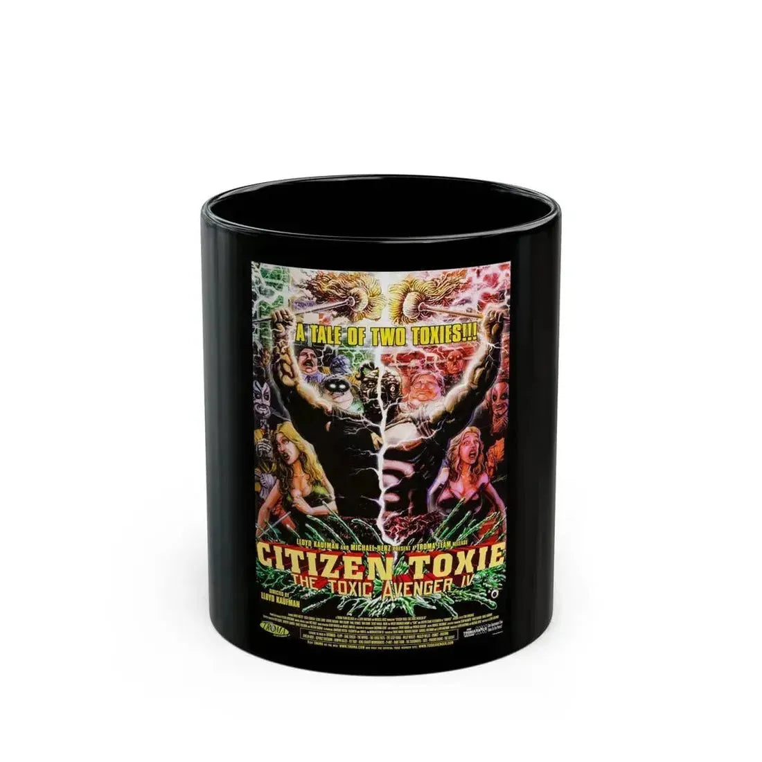 CITIZEN TOXIE - THE TOXIC AVENGER IV 2000 Movie Poster - Black Coffee Mug 11oz - Go Mug Yourself