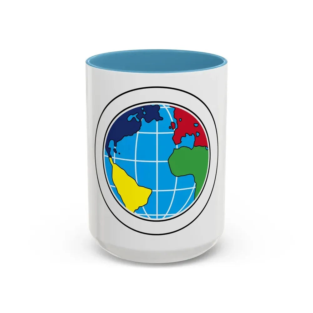 Citizenship in the World (Boy Scout Merit Badge) Accent Coffee Mug 15oz Light Blue - Go Mug Yourself