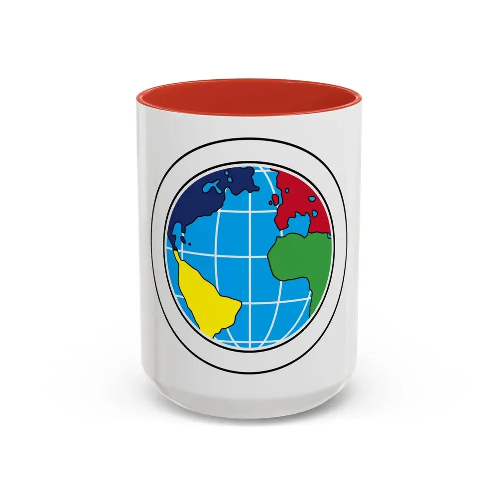 Citizenship in the World (Boy Scout Merit Badge) Accent Coffee Mug 15oz Red - Go Mug Yourself