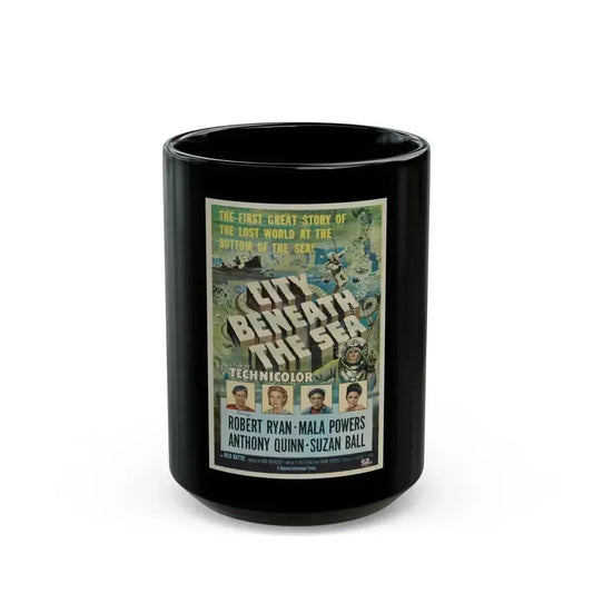 CITY BENEATH THE SEA 1953 Movie Poster - Black Coffee Mug 15oz - Go Mug Yourself