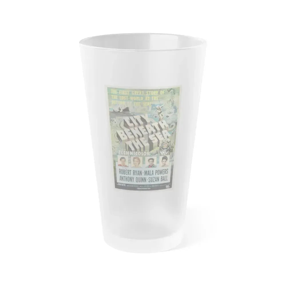 CITY BENEATH THE SEA 1953 Movie Poster - Frosted Pint Glass 16oz 16oz Frosted - Go Mug Yourself