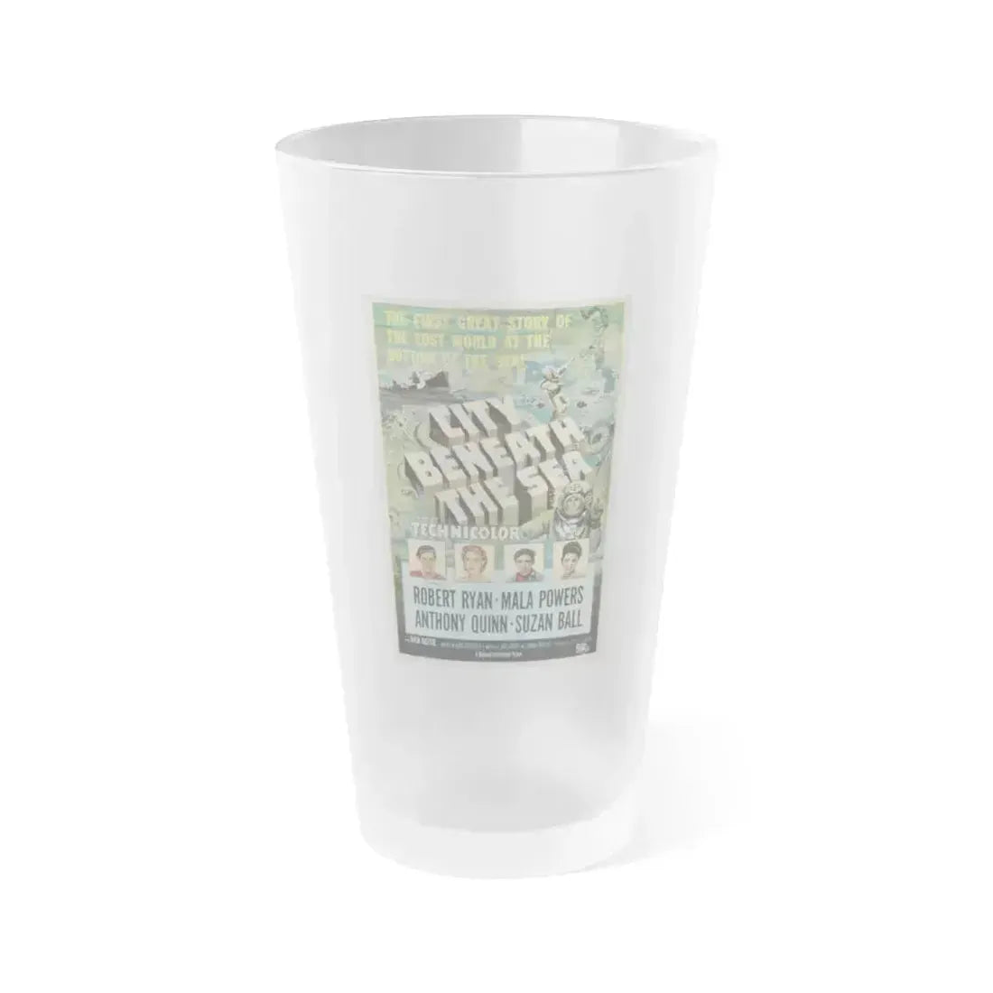 CITY BENEATH THE SEA 1953 Movie Poster - Frosted Pint Glass 16oz 16oz Frosted - Go Mug Yourself