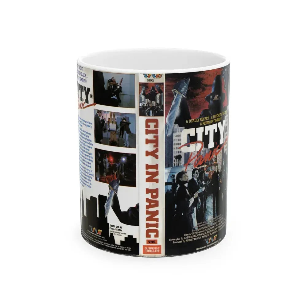 CITY IN PANIC (VHS COVER) - White Coffee Mug 11oz - Go Mug Yourself