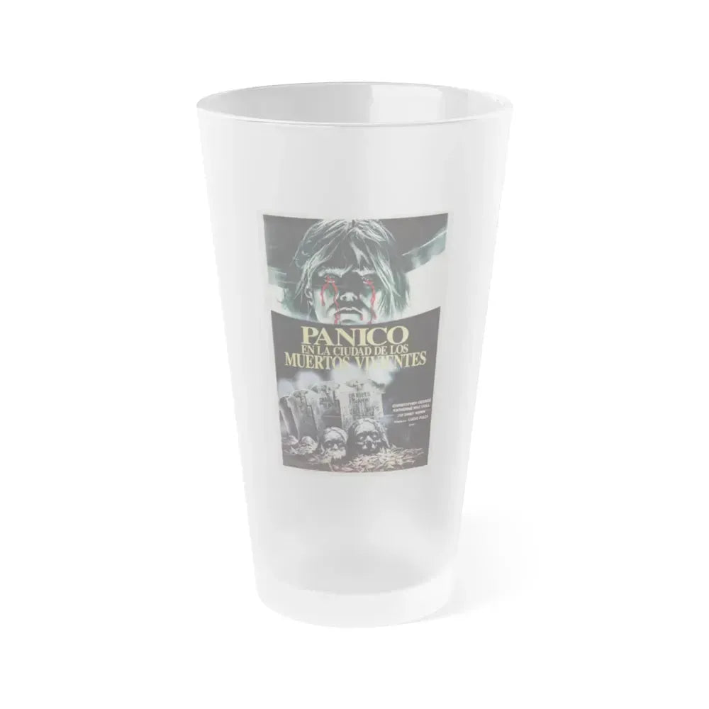 CITY OF THE LIVING DEAD (ARGENTINA) 1980 Movie Poster - Frosted Pint Glass 16oz 16oz Frosted - Go Mug Yourself