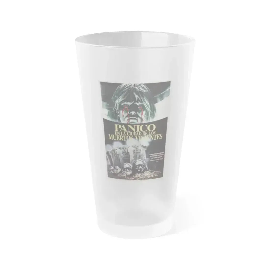 CITY OF THE LIVING DEAD (ARGENTINA) 1980 Movie Poster - Frosted Pint Glass 16oz 16oz Frosted - Go Mug Yourself