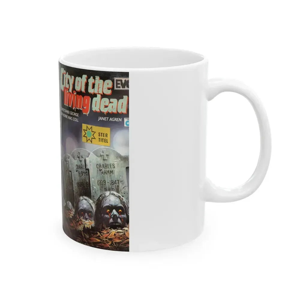 CITY OF THE LIVING DEAD CHRISTOPHER GEORGE (VHS COVER) - White Coffee Mug - Go Mug Yourself
