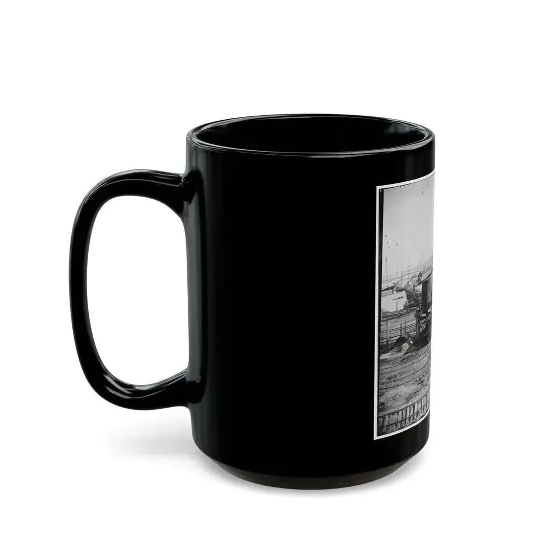 City Point, Va. Another Locomotive At The Same Point (U.S. Civil War) Black Coffee Mug - Go Mug Yourself