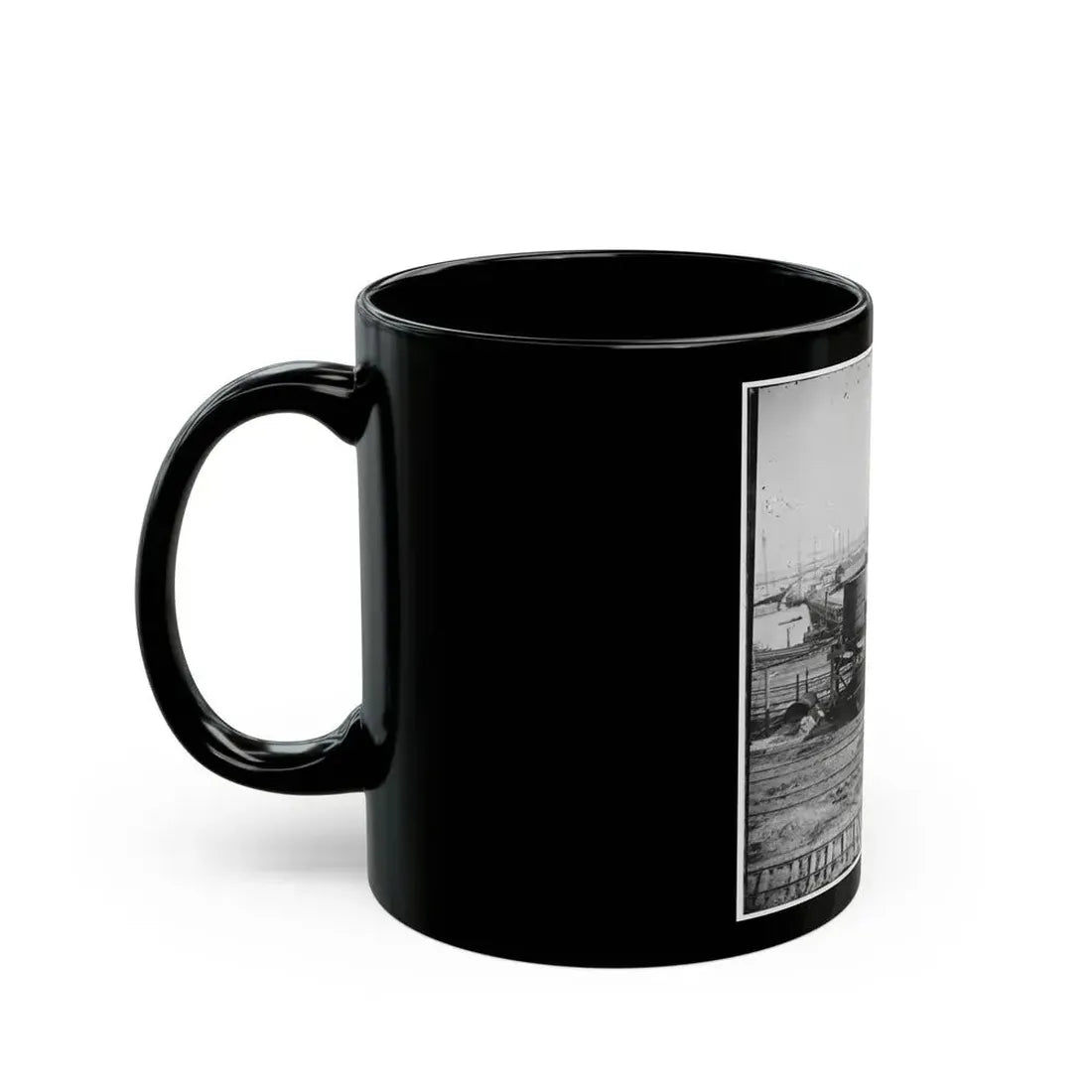 City Point, Va. Another Locomotive At The Same Point (U.S. Civil War) Black Coffee Mug - Go Mug Yourself