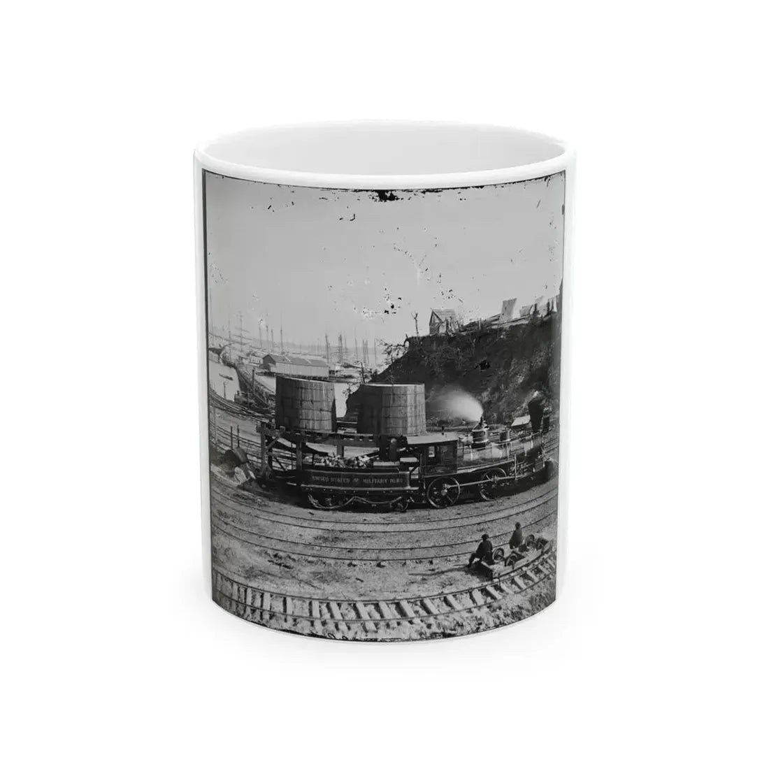 City Point, Va. Another Locomotive At The Same Point (U.S. Civil War) White Coffee Mug 11oz - Go Mug Yourself