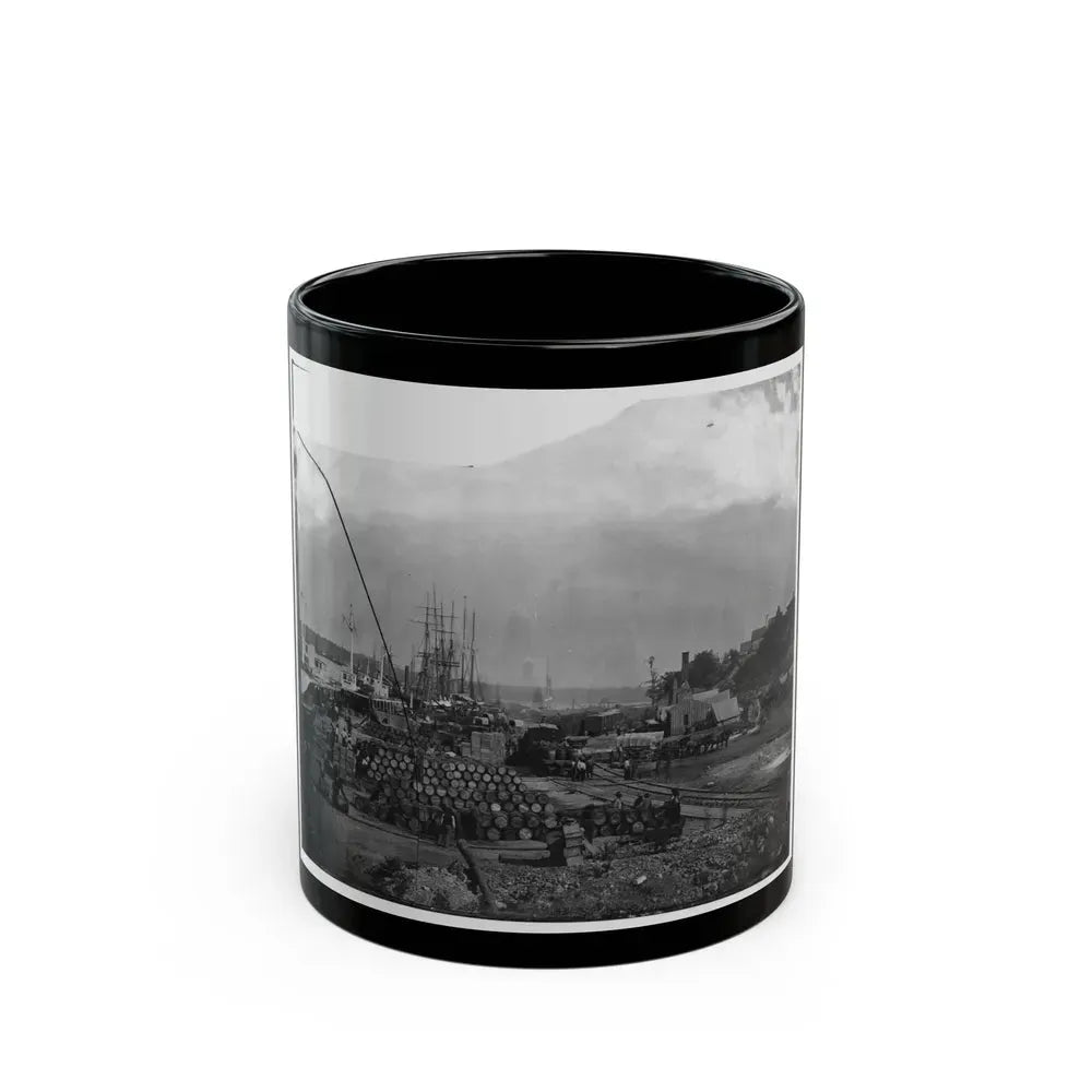 City Point, Va. Federal Supplies Deposited On The Landing (U.S. Civil War) Black Coffee Mug 11oz - Go Mug Yourself
