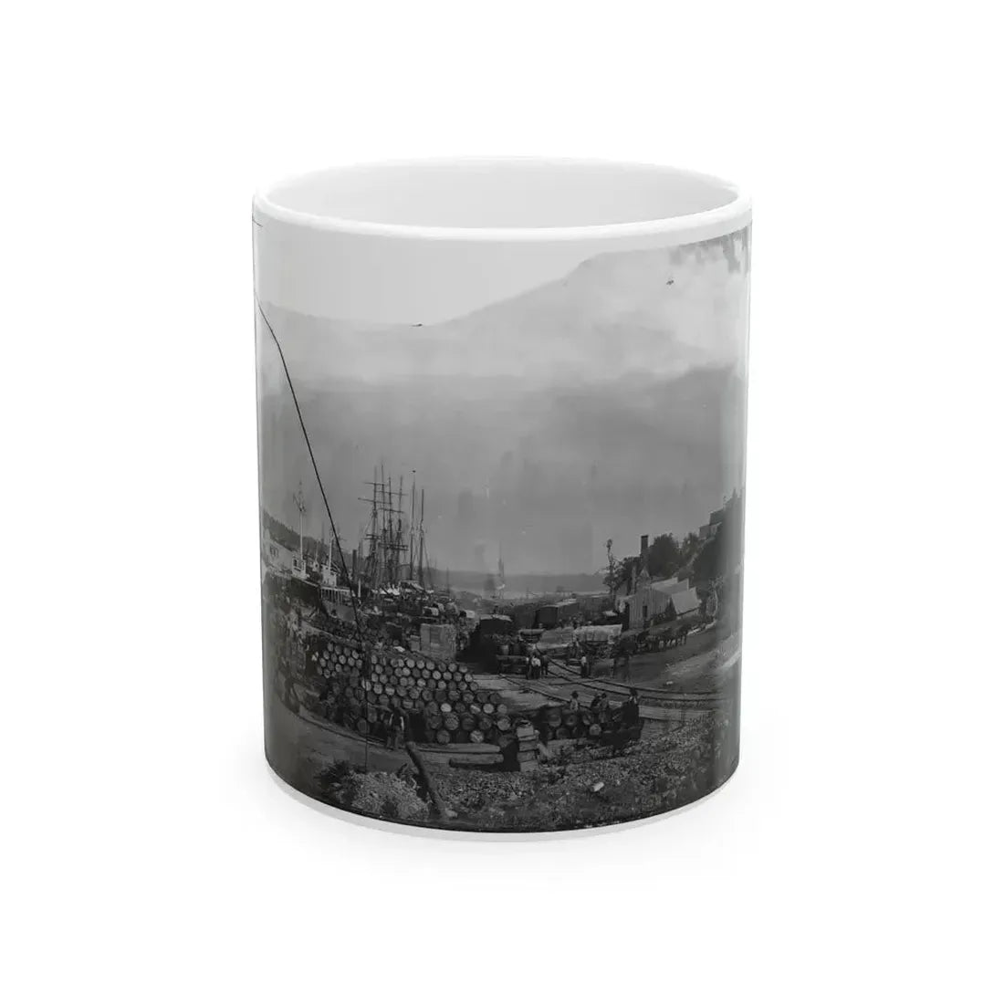 City Point, Va. Federal Supplies Deposited On The Landing (U.S. Civil War) White Coffee Mug 11oz - Go Mug Yourself