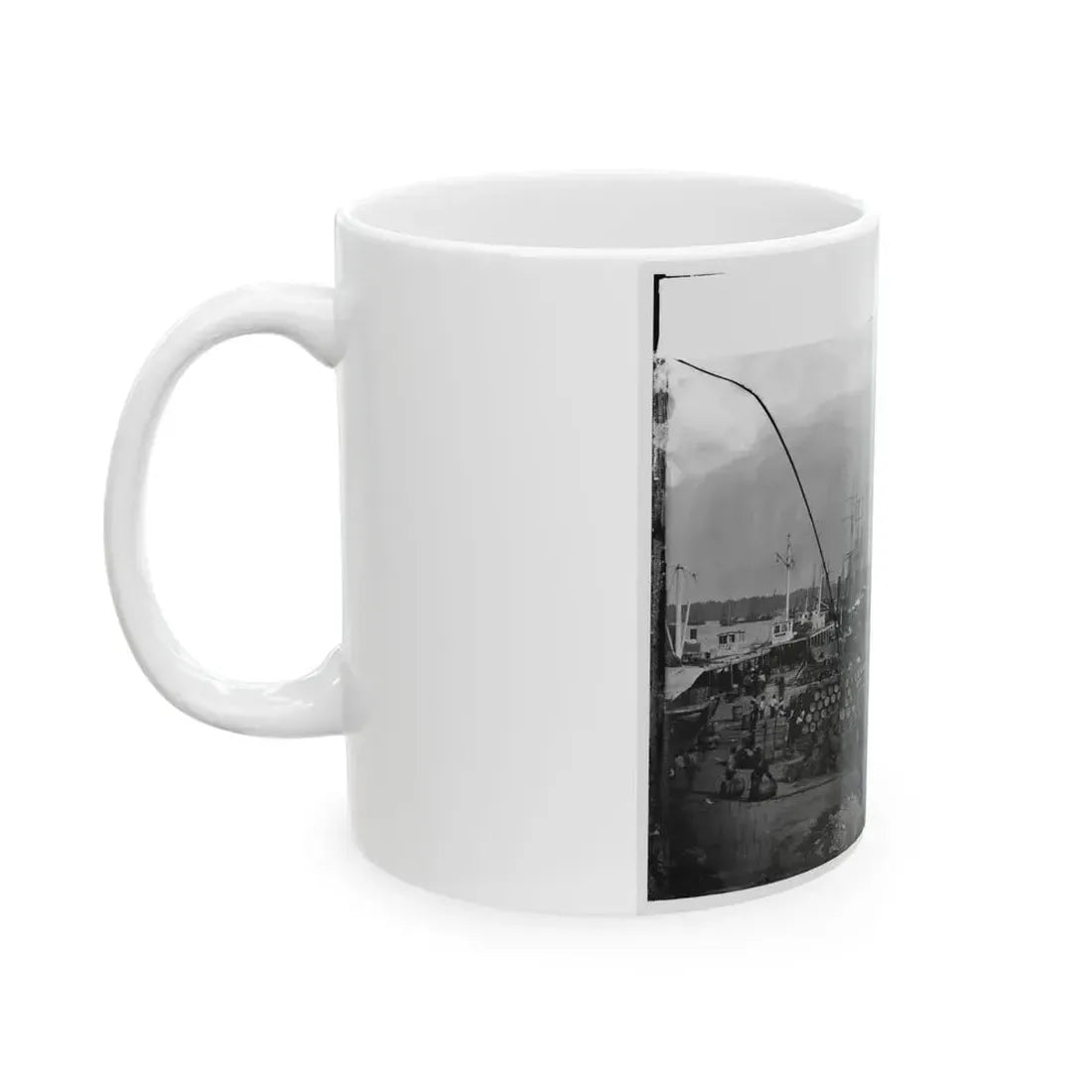 City Point, Va. Federal Supplies Deposited On The Landing (U.S. Civil War) White Coffee Mug - Go Mug Yourself