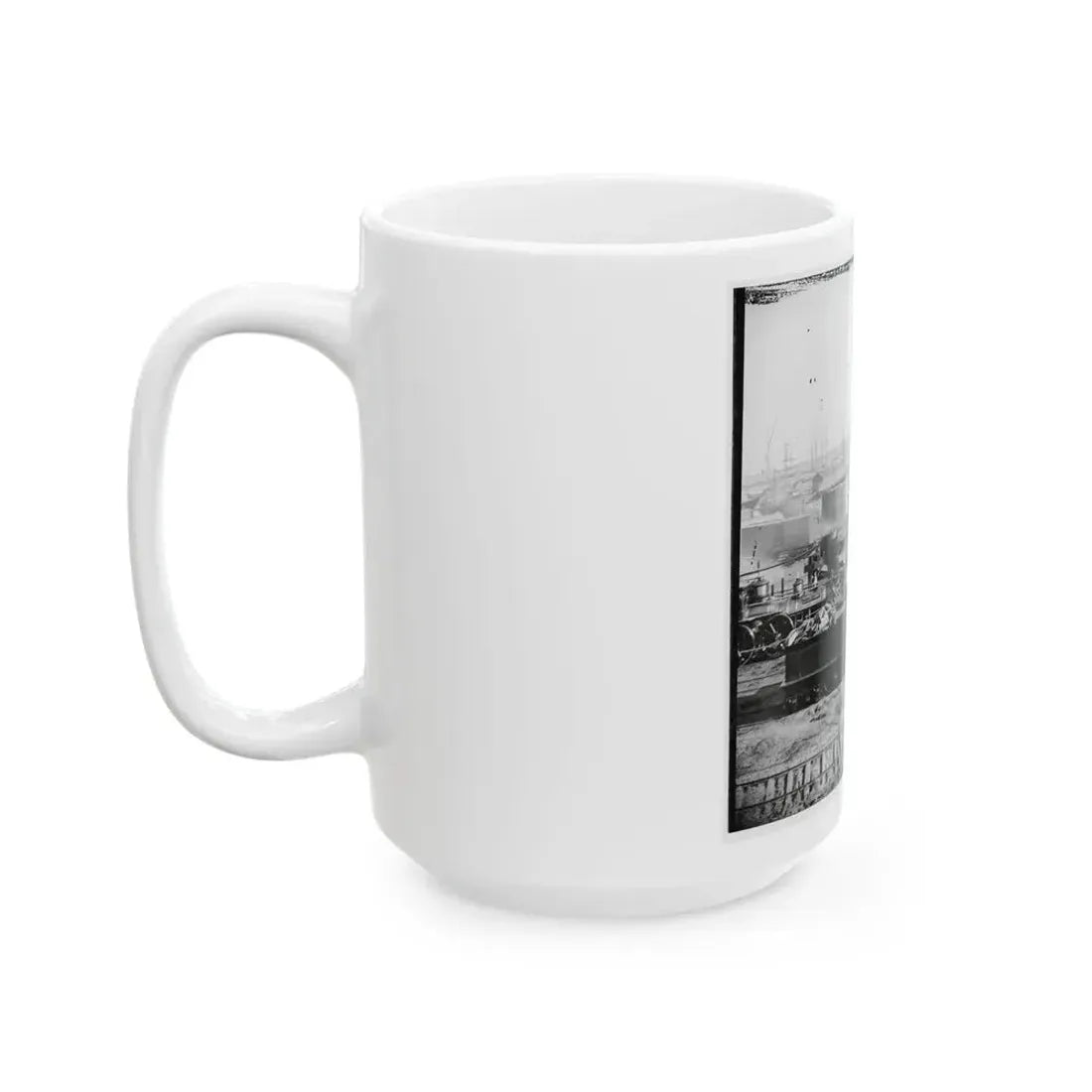 City Point, Va.  Gen. J. C. Robinson  And Other Locomotives Of The U.S. Military Railroad (U.S. Civil War) White Coffee Mug - Go Mug Yourself