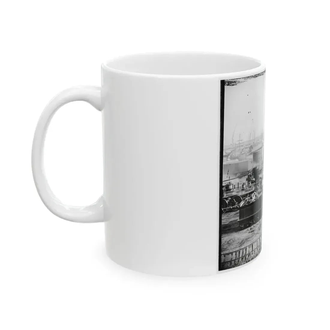 City Point, Va.  Gen. J. C. Robinson  And Other Locomotives Of The U.S. Military Railroad (U.S. Civil War) White Coffee Mug - Go Mug Yourself