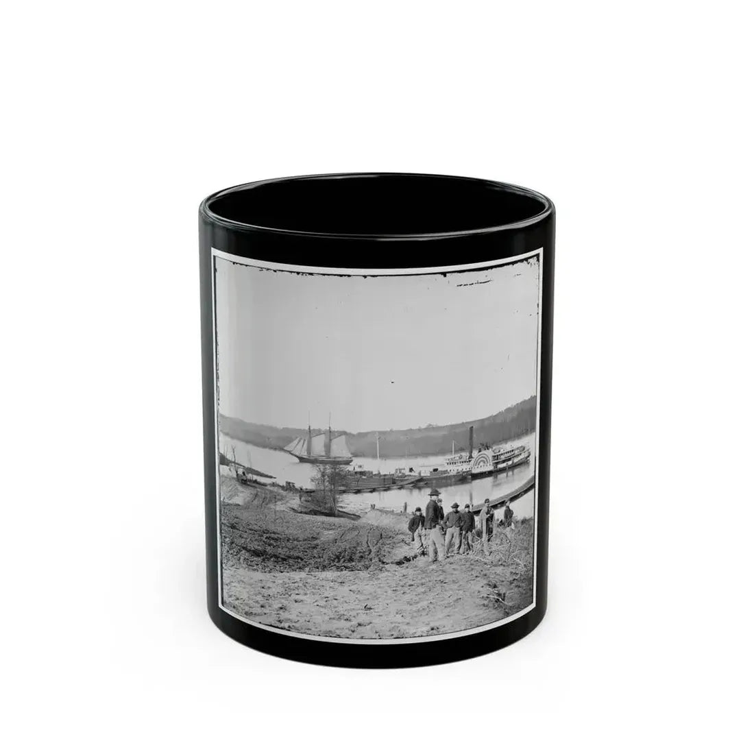 City Point, Va., Vicinity. Medical Supply Boat Planter At General Hospital Wharf On The Appomattox (U.S. Civil War) Black Coffee Mug 11oz - Go Mug Yourself