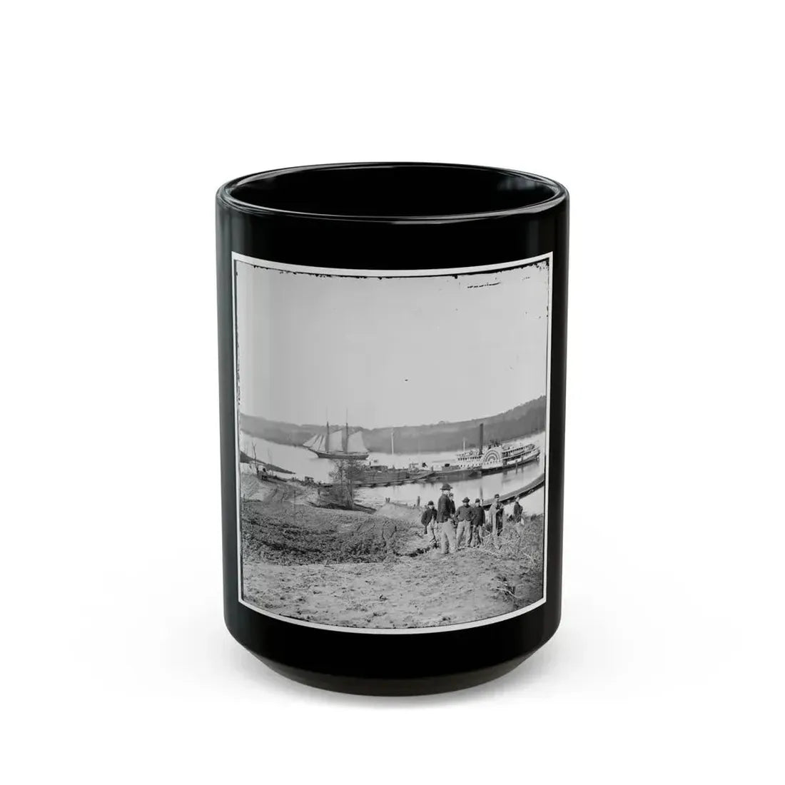 City Point, Va., Vicinity. Medical Supply Boat Planter At General Hospital Wharf On The Appomattox (U.S. Civil War) Black Coffee Mug 15oz - Go Mug Yourself