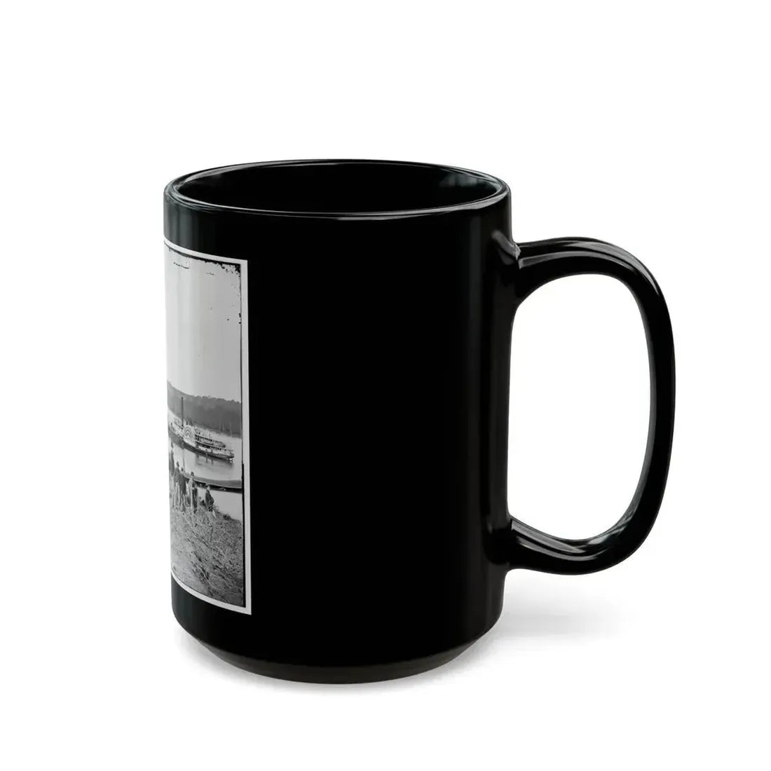 City Point, Va., Vicinity. Medical Supply Boat Planter At General Hospital Wharf On The Appomattox (U.S. Civil War) Black Coffee Mug - Go Mug Yourself