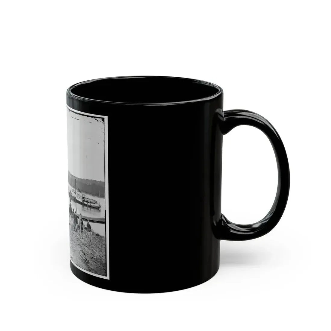 City Point, Va., Vicinity. Medical Supply Boat Planter At General Hospital Wharf On The Appomattox (U.S. Civil War) Black Coffee Mug - Go Mug Yourself