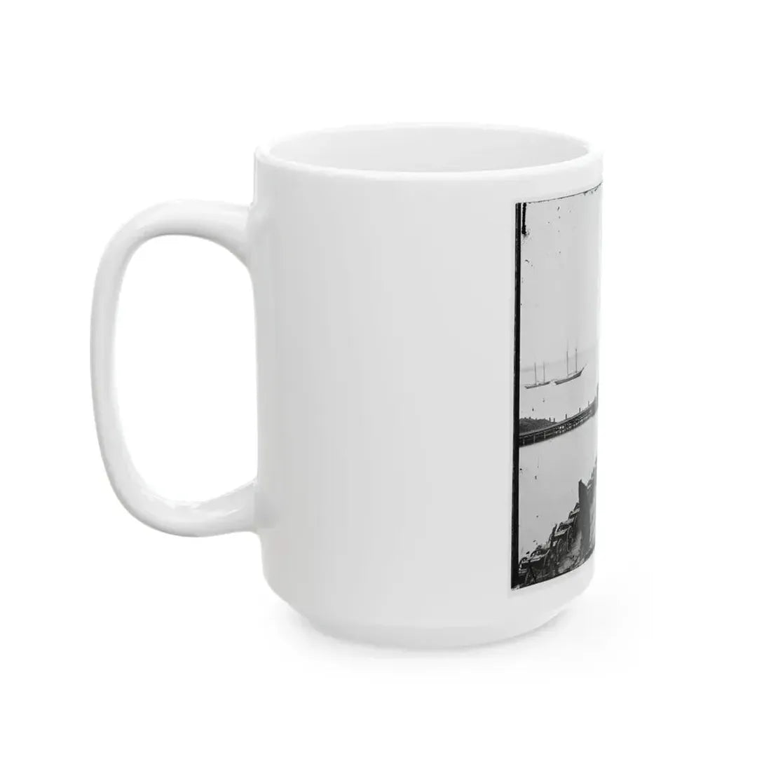 City Point, Va. Wharf, Federal Artillery, And Anchored Schooners (U.S. Civil War) White Coffee Mug - Go Mug Yourself