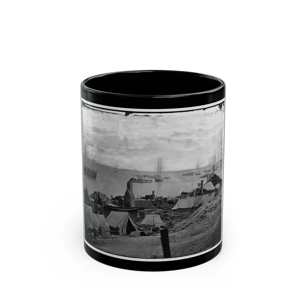 City Point, Va. Wharves After The Explosion Of Ordnance Barges On August 4, 1864 (U.S. Civil War) Black Coffee Mug 11oz - Go Mug Yourself