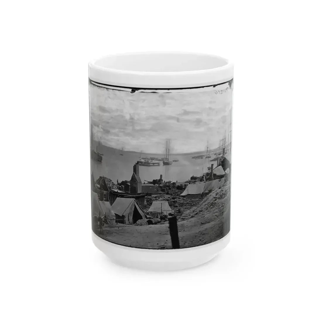 City Point, Va. Wharves After The Explosion Of Ordnance Barges On August 4, 1864 (U.S. Civil War) White Coffee Mug 15oz - Go Mug Yourself