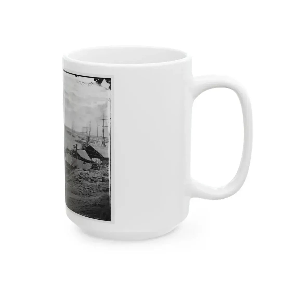 City Point, Va. Wharves After The Explosion Of Ordnance Barges On August 4, 1864 (U.S. Civil War) White Coffee Mug - Go Mug Yourself
