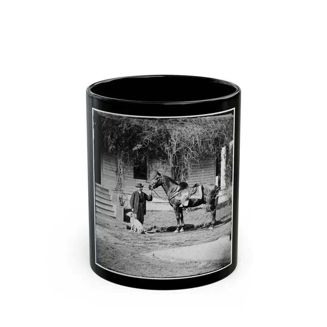 City Point, Virginia. Gen. Rufus Ingalls' Horse And Dog (U.S. Civil War) Black Coffee Mug 11oz - Go Mug Yourself