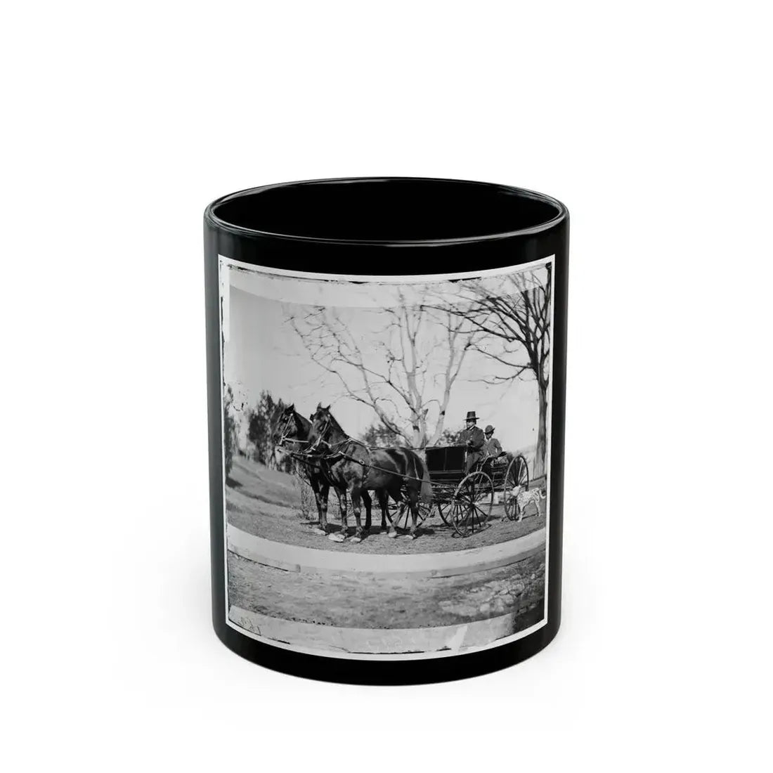 City Point, Virginia. Gen. Rufus Ingalls In Buggy With Colored Boy (U.S. Civil War) Black Coffee Mug 11oz - Go Mug Yourself