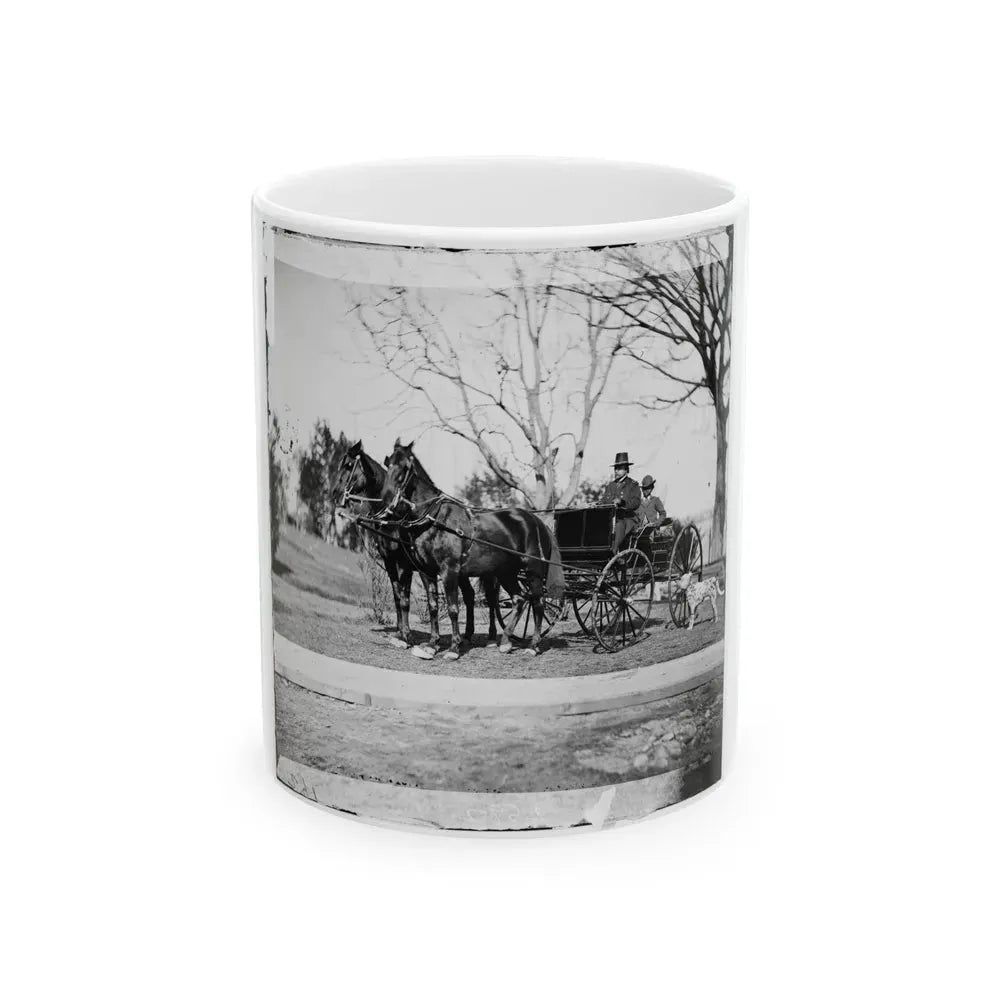 City Point, Virginia. Gen. Rufus Ingalls In Buggy With Colored Boy (U.S. Civil War) White Coffee Mug 11oz - Go Mug Yourself