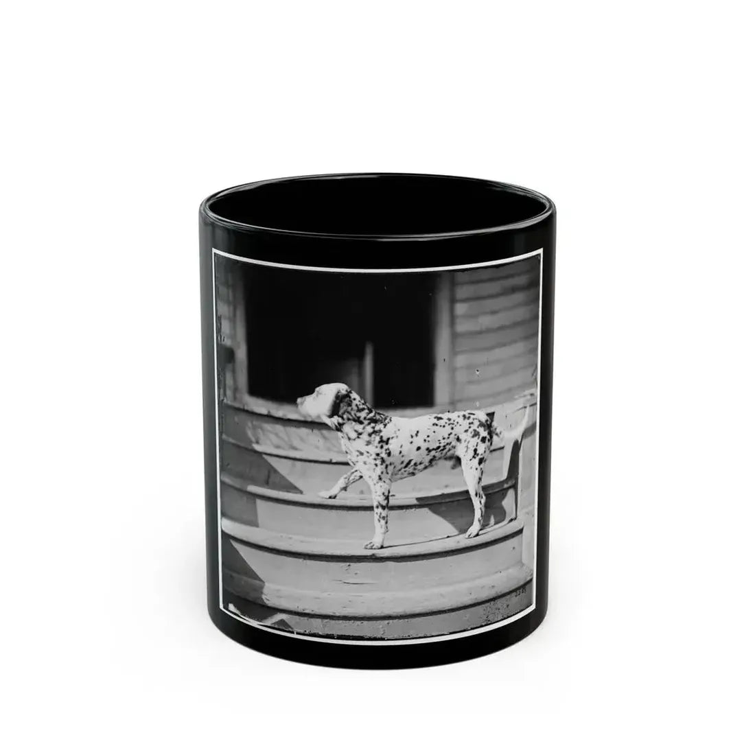 City Point, Virginia. General Rufus Ingall's Coach Dog (U.S. Civil War) Black Coffee Mug 11oz - Go Mug Yourself