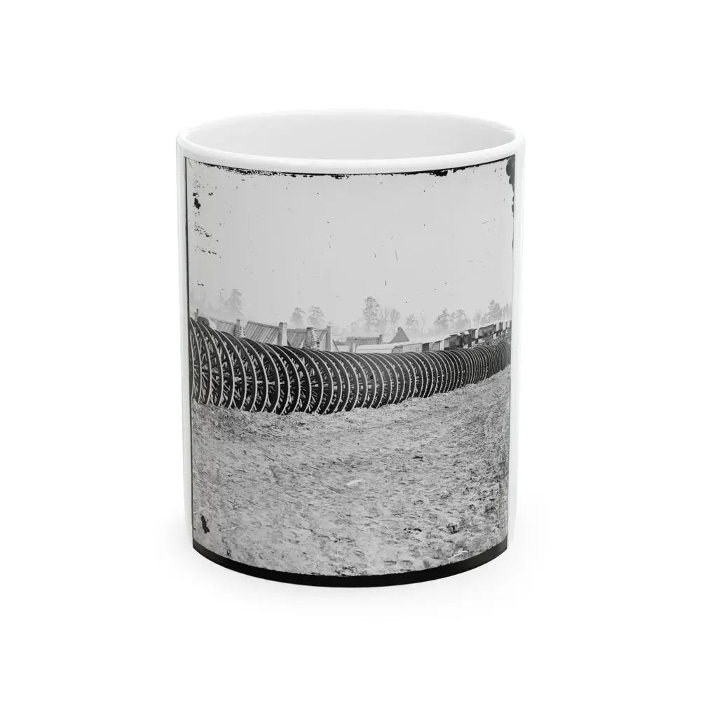 City Point, Virginia (Vicinity). Park Of Army Wagon Wheels (U.S. Civil War) White Coffee Mug 11oz - Go Mug Yourself