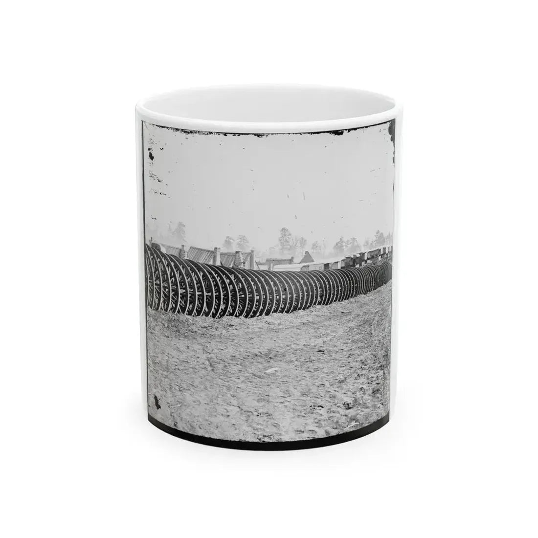 City Point, Virginia (Vicinity). Park Of Army Wagon Wheels (U.S. Civil War) White Coffee Mug 11oz - Go Mug Yourself