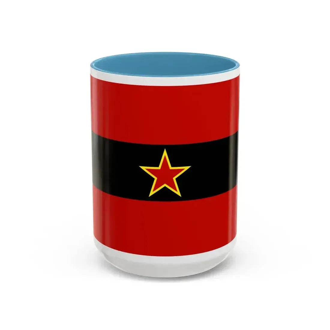 Civil Ensign of Albania 1945 to 1992 - Accent Coffee Mug 15oz Light Blue - Go Mug Yourself