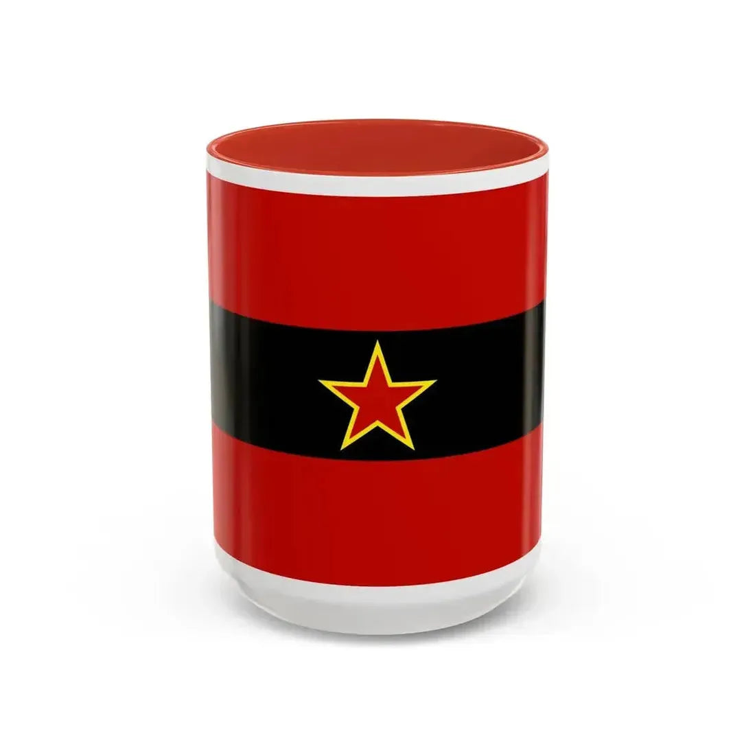 Civil Ensign of Albania 1945 to 1992 - Accent Coffee Mug 15oz Red - Go Mug Yourself