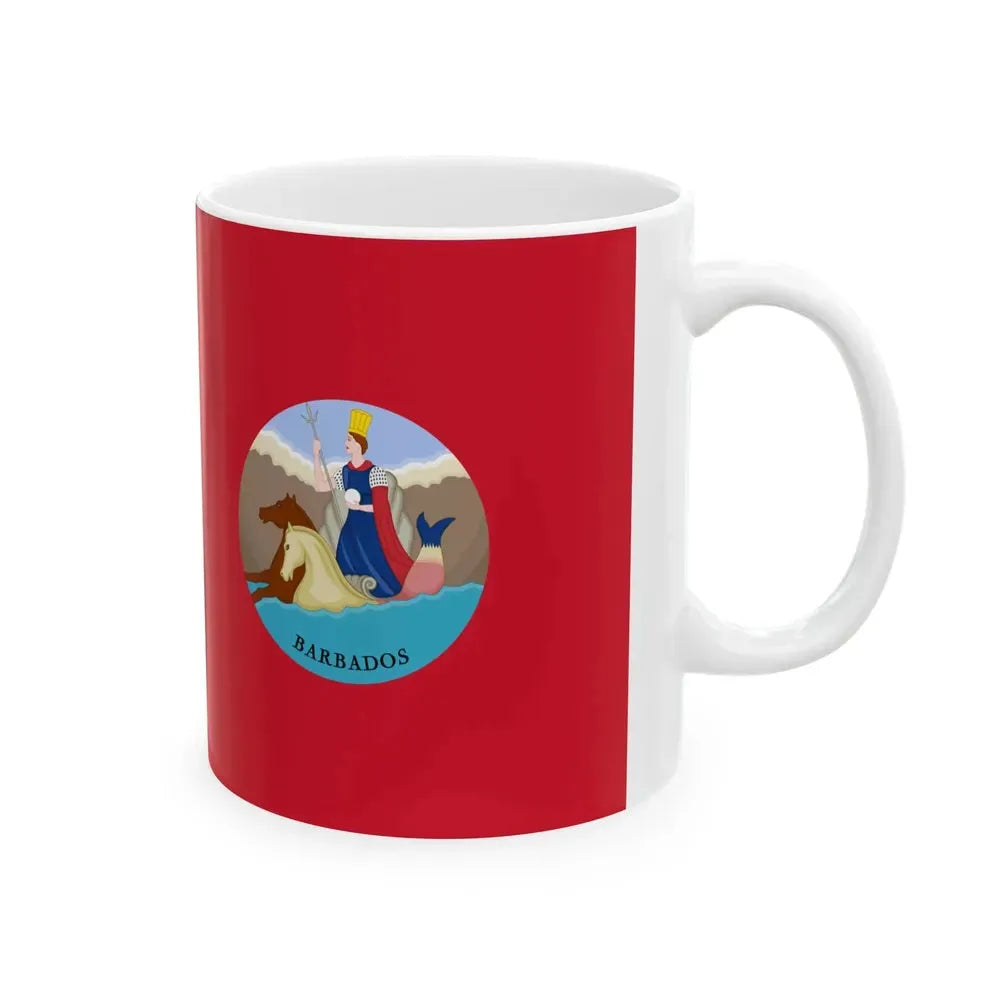 Civil Ensign of Barbados 1870-1966 (Barbados) White Coffee Mug - Go Mug Yourself