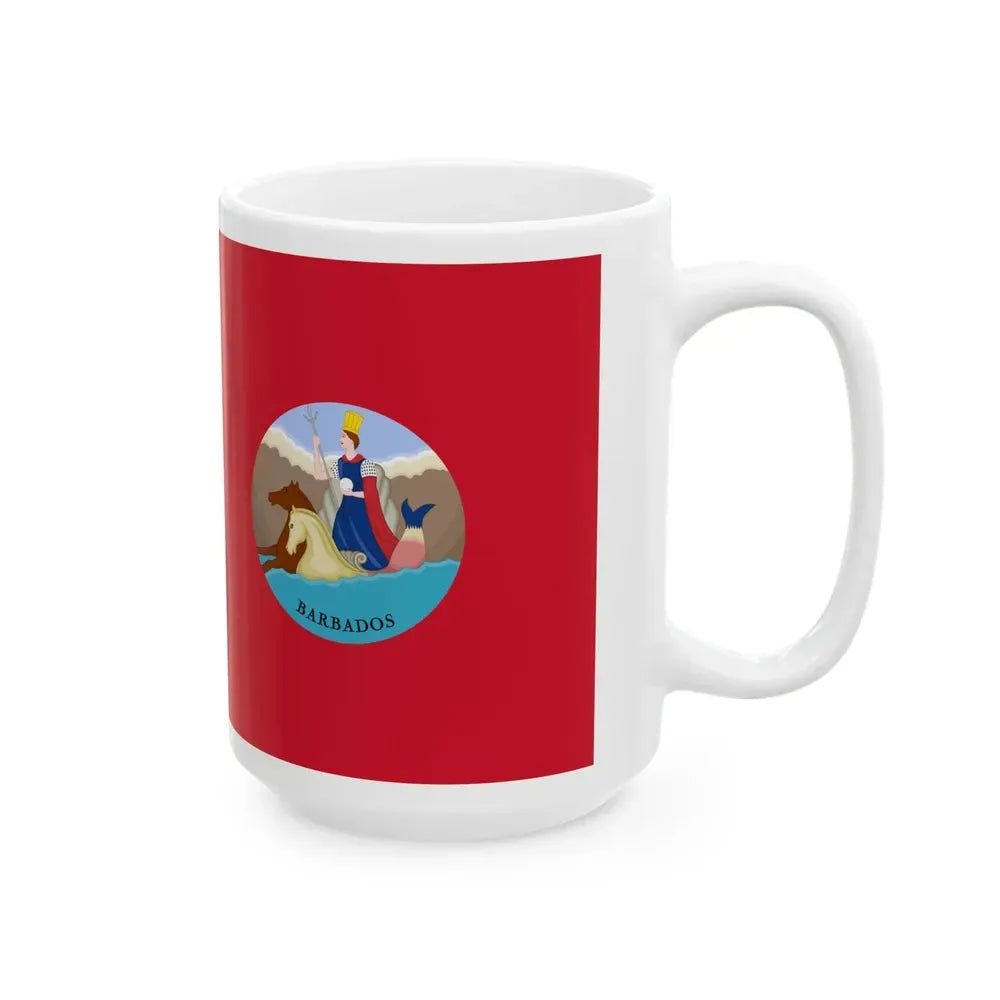 Civil Ensign of Barbados 1870-1966 (Barbados) White Coffee Mug - Go Mug Yourself